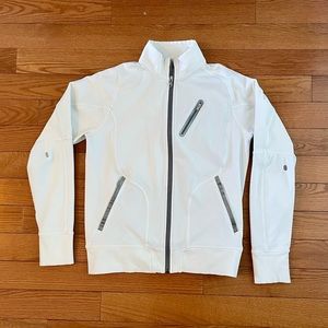Lululemon Men’s White Zip-up Sweatshirt, Size L